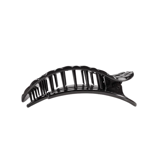 Teleties Quilted Medium Flat Round Hair Clip - Jet Black