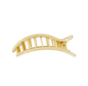 Teleties Small Flat Round Hair Clip - Butter Yellow