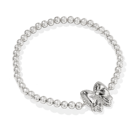 Kendra Scott Haley Bow Stretch Bracelet in Silver Ivory Mother of Pearl