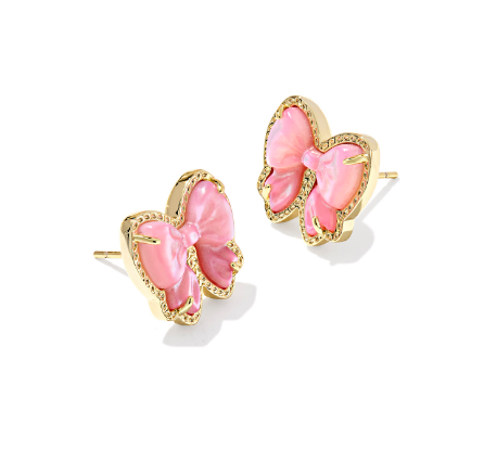 Kendra Scott Haley Bow Stud Earrings in Gold Blush Ivory Mother of Pearl