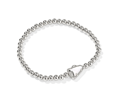 Kendra Scott Cheer Stretch Bracelet in Silver White Mother Of Pearl