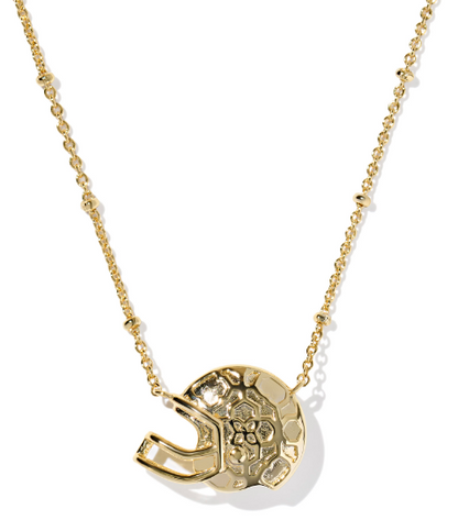 9608887887 Kendra Scott Gold Mother of Pearl Football Helmet Necklace