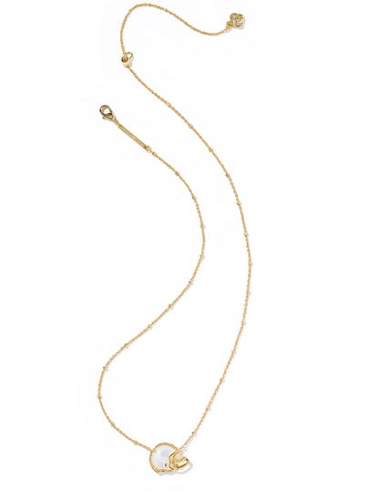 9608887887 Kendra Scott Gold Mother of Pearl Football Helmet Necklace