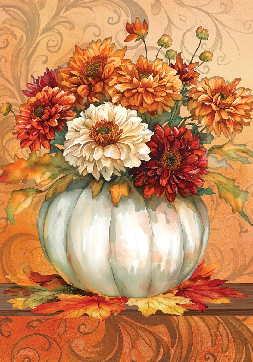 Pumpkin Mums House Flag