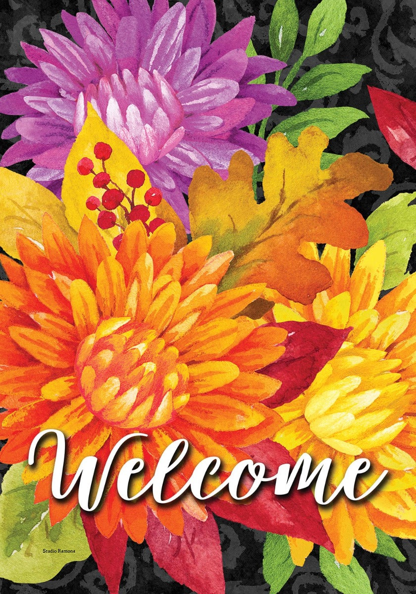 Vibrant Mums Garden Flag