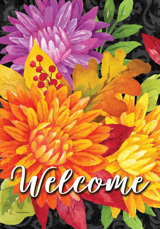 Vibrant Mums Garden Flag