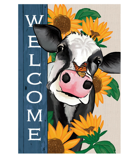Mooove Over For Fall Suede Garden Flag