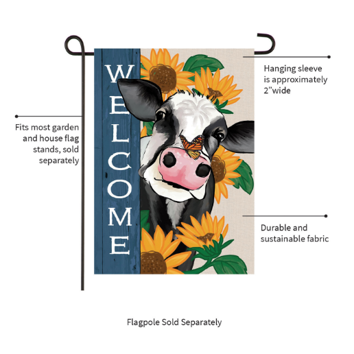 Mooove Over For Fall Suede Garden Flag