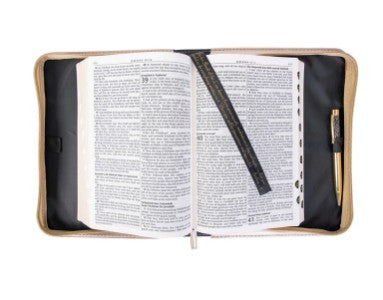 Devine Details: Bible Cover in Black & White Floral - Large