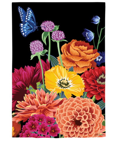 Dark French Tapestry Suede Garden Flag