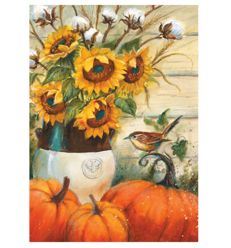 Cotton & Sunflowers Suede Garden Flag