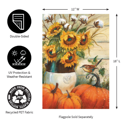 Cotton & Sunflowers Suede Garden Flag