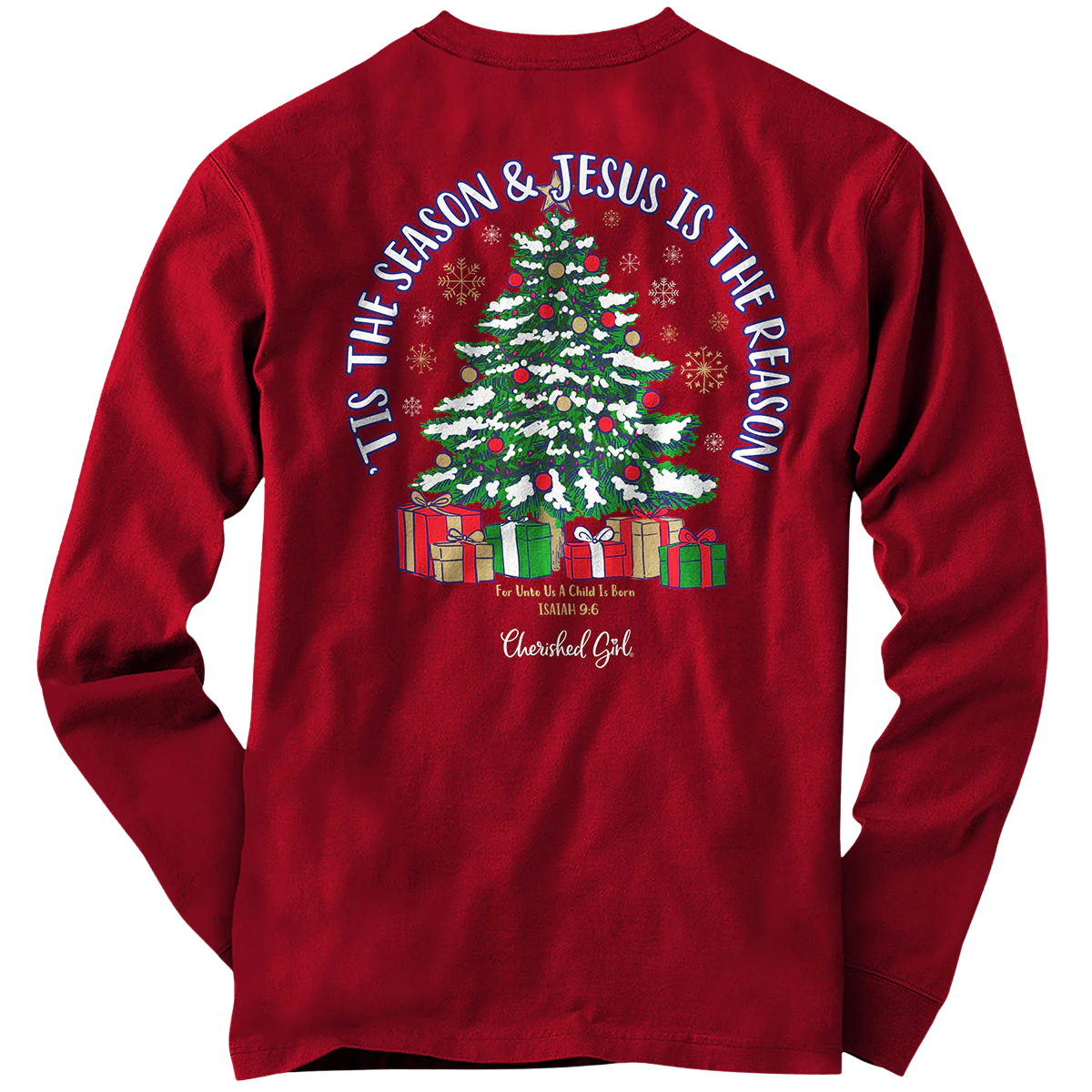 Cherished Girl Women's Long Sleeve T-Shirt Christmas Tree