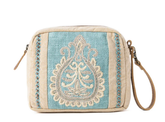 Myra Bag Azure Dune Canvas Pouch in Vintage Beige