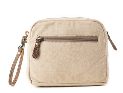 Myra Bag Azure Dune Canvas Pouch in Vintage Beige