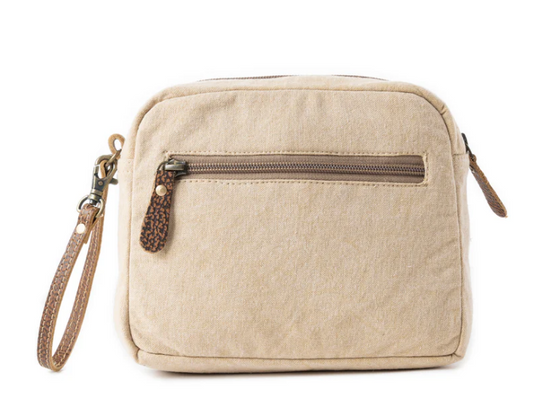 Myra Bag Azure Dune Canvas Pouch in Vintage Beige
