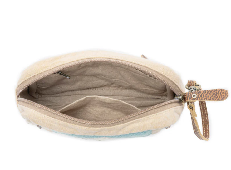 Myra Bag Azure Dune Canvas Pouch in Vintage Beige