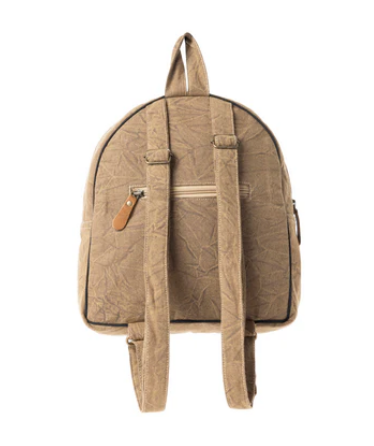 Myra Bag Boho Cosmic Upcycled Canvas Backpack in Vintage Taupe