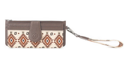 Myra Bag Solstice Weave Woven Wallet in Terracotta White