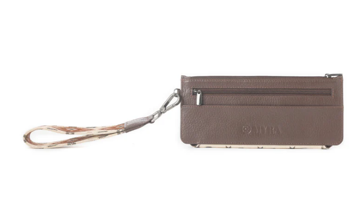 Myra Bag Solstice Weave Woven Wallet in Terracotta White