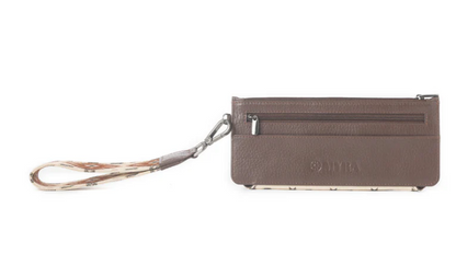 Myra Bag Solstice Weave Woven Wallet in Terracotta White