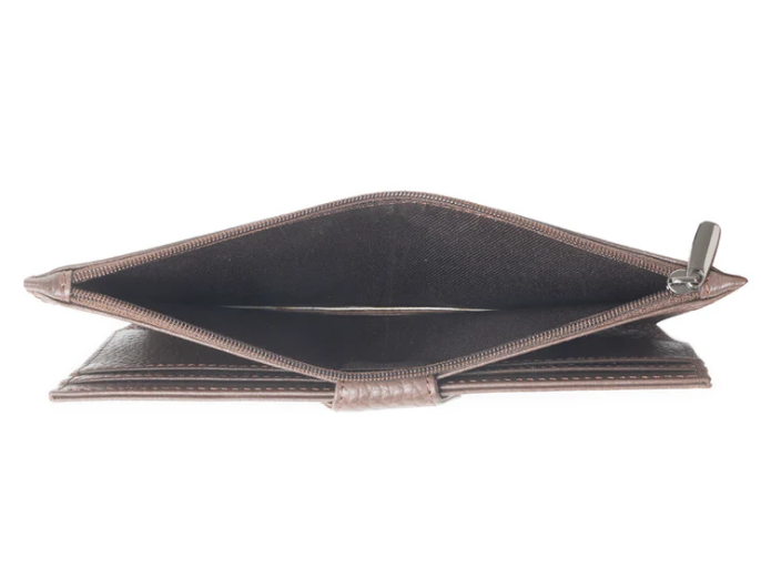 Myra Bag Solstice Weave Woven Wallet in Terracotta White