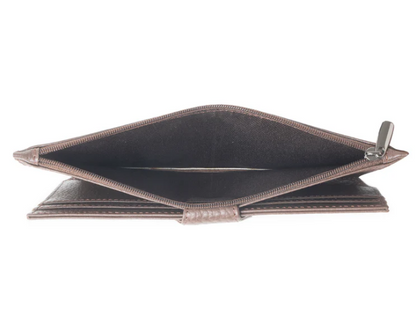 Myra Bag Solstice Weave Woven Wallet in Terracotta White