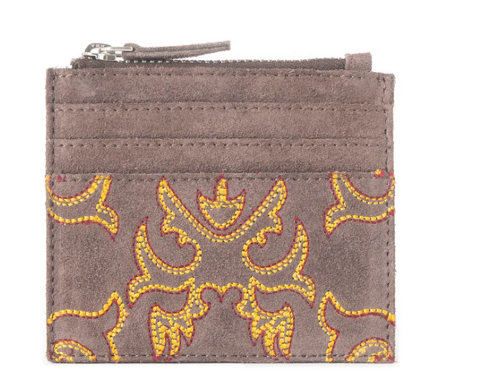 Myra Bag Cactus Sky Western Embroidered Credit Card Holder in Brown