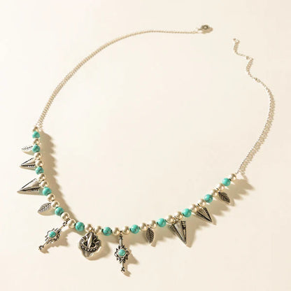 S-13191 Myra Feather Song Necklace in Nomad Blue
