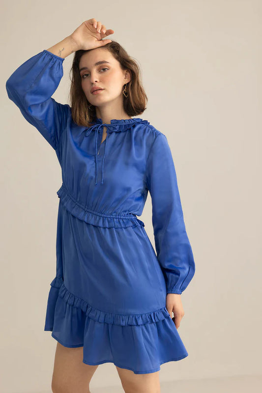 Myra Wildflower Waltz Midi Dress in River Blue
