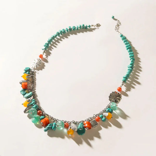 S-13050 Myra Mesa Mosaic Necklace in Sunset Turquoise