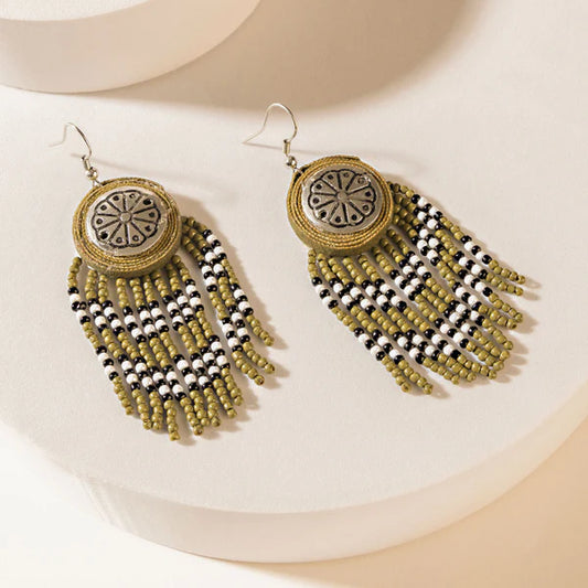 S-13131 Myra Cheyenne Drop Earrings in Char Black