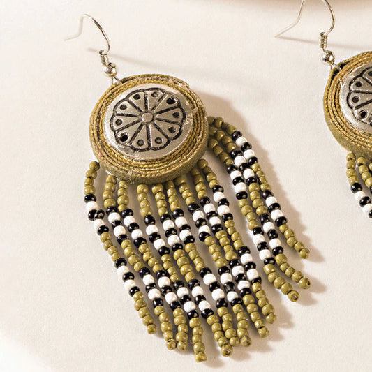 S-13131 Myra Cheyenne Drop Earrings in Char Black