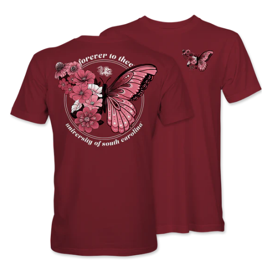Youth University of South Carolina Butterfly Short Sleeve T-Shirt