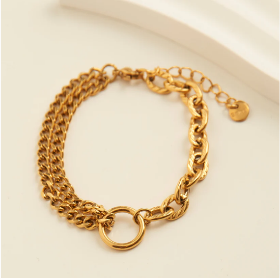 Narelle Waterproof Gold Multi Chain Bracelet