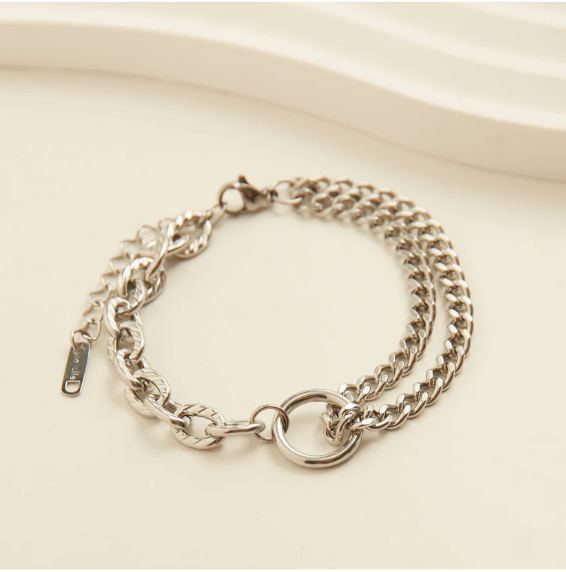 Narelle Waterproof Silver Multi Chain Bracelet