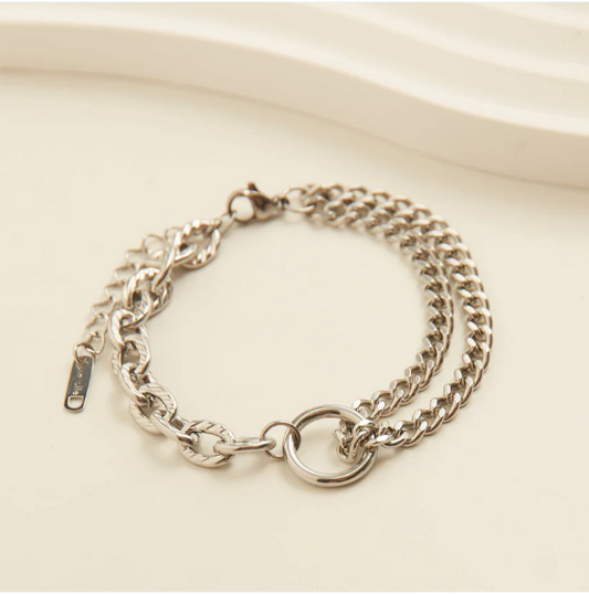 Narelle Waterproof Silver Multi Chain Bracelet
