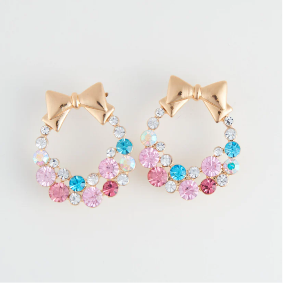 Holiday Pastel Wreath Earrings