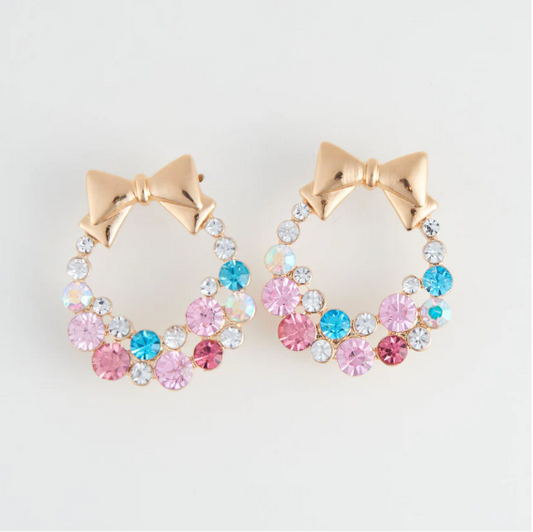 Holiday Pastel Wreath Earrings