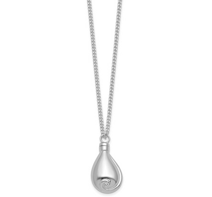 Silver Plated No Tears In Heaven Memorial Urn Ash Holder Necklace with Poem