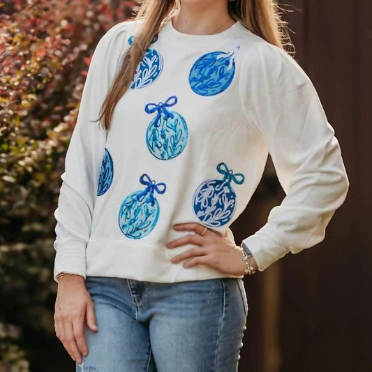 66748 Mary Square Kelly Blue Ornament Sweatshirt 0