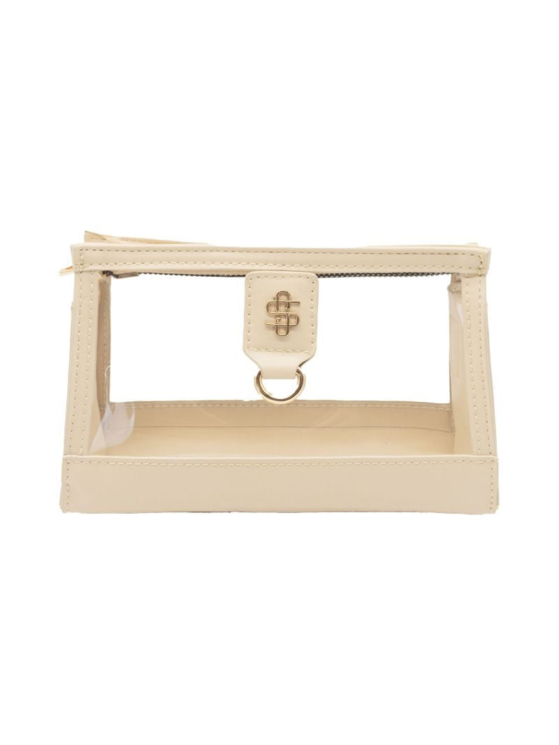 Simply Southern Clear Leather Clutch in Ivory