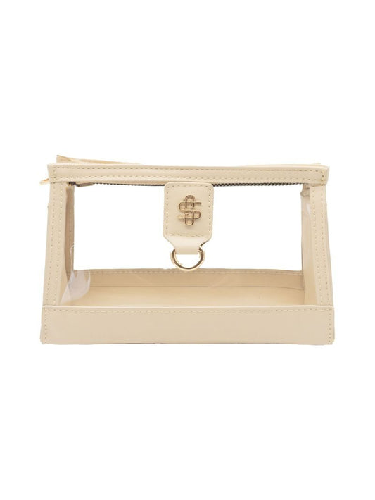 Simply Southern Clear Leather Clutch in Ivory