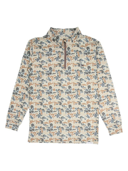 Simply Southern Men's Quarter Zip Pullover in Light Camo