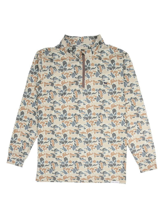 Simply Southern Men's Quarter Zip Pullover in Light Camo