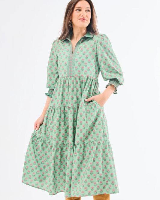 Mary Square Eleanor Dress - Floral Foulard Vineyard