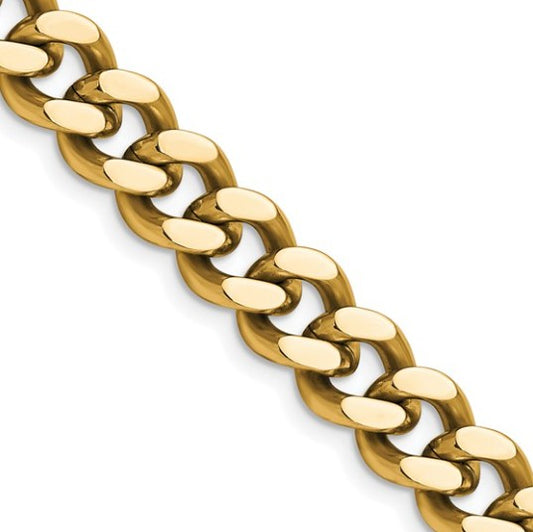 Stainless Steel Polished Yellow IP-Plated 9.5mm 22" Curb Chain