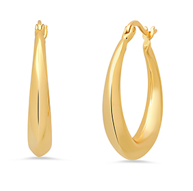 Sterling Silver Gold Plated 23mm Hoop Earrings