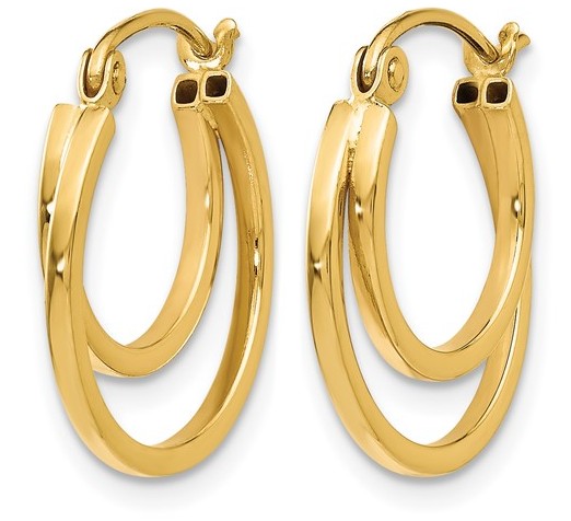 10K Yellow Gold Polished Hinged 17mm Hoop Earrings