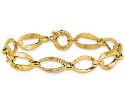 10K Yellow Gold Link Bracelet - 7.5"